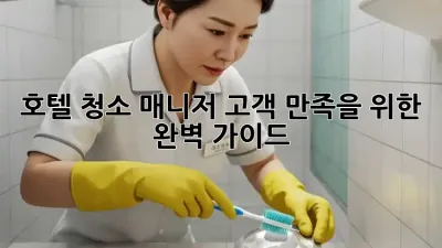 호텔 청소 매니저: 고객 만족을 위한 완벽 가이드